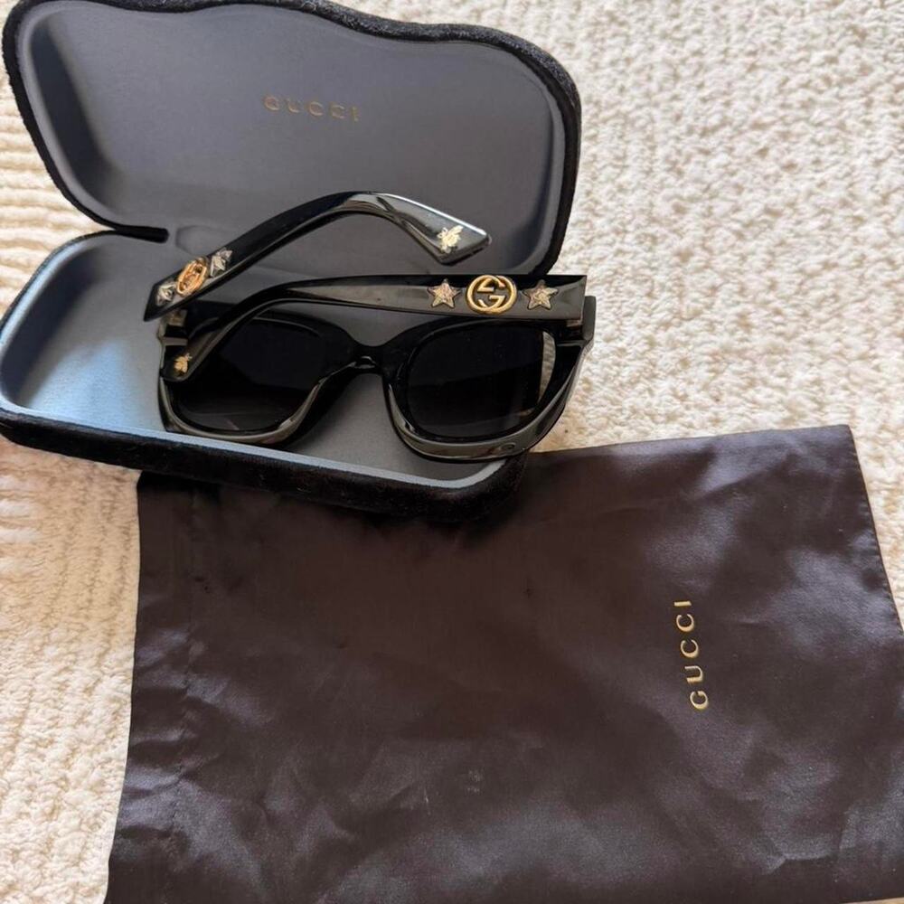 Gucci golden star black sunglasses